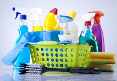 Professional office cleaners working in a Belsizepark workspace