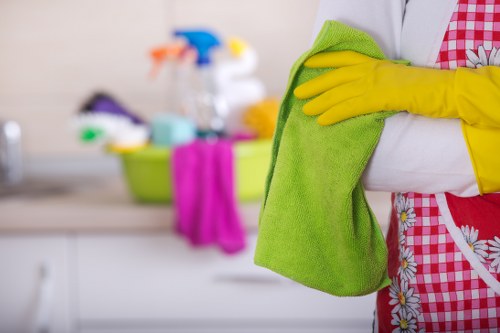 Professional cleaner completing a safe and careful final cleaning task