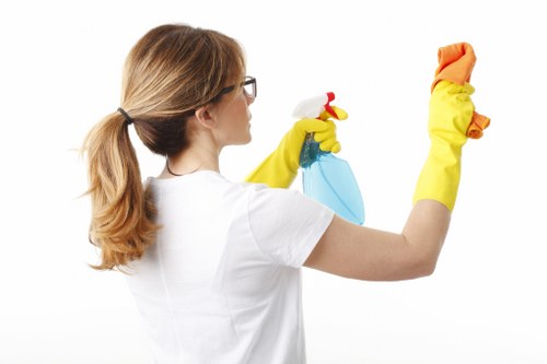 Technician treating sofa stains during sofa cleaning in Belsizepark