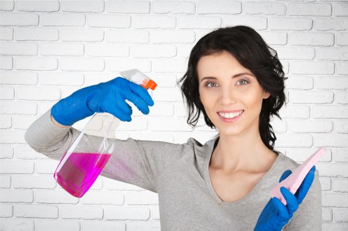 Professional upholstery cleaning process on a sofa