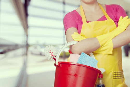 Cleaning professional preparing a property with care