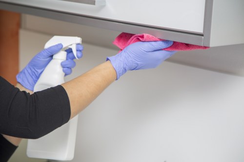 Waste being sorted safely during a cleaning service